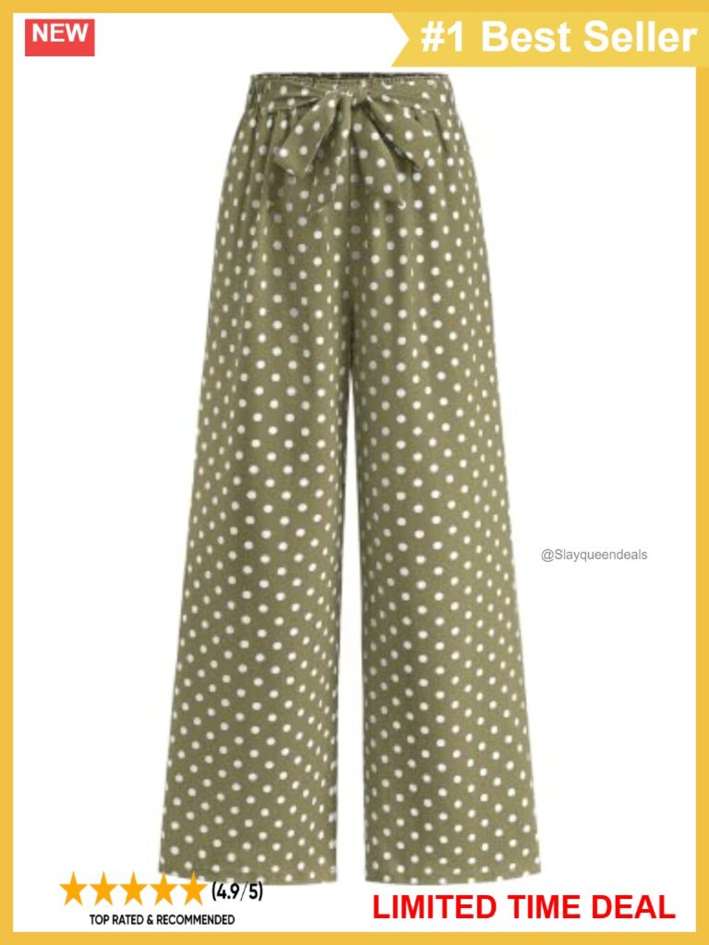 Wide Leg Palazzo Pants Tie Knot High Waisted Flowy Trousers Work Casual